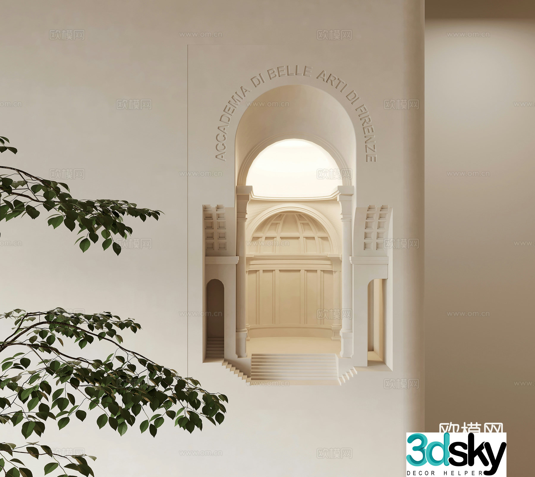 French cream style gypsum wall lamp interior wall lamp 3D model