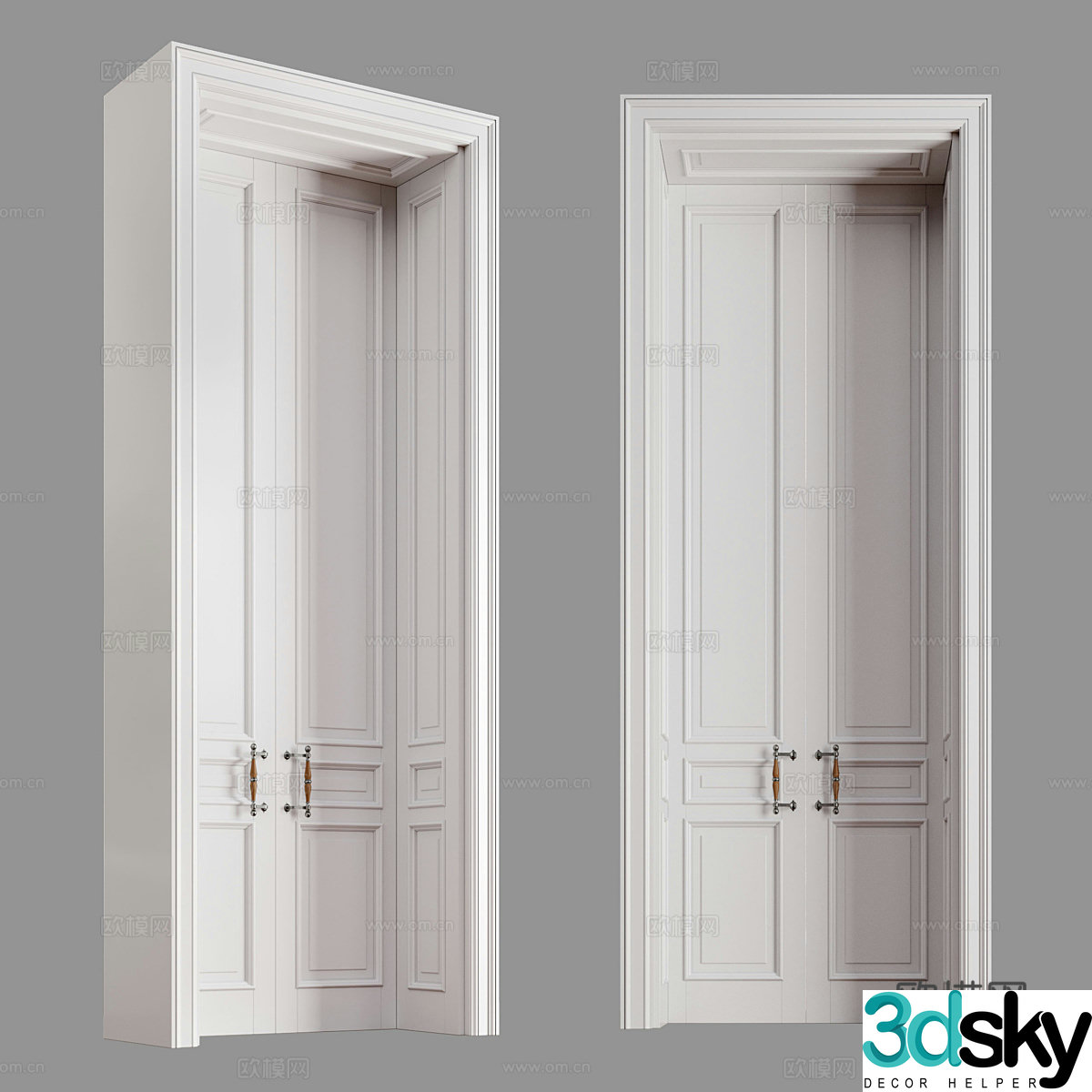 French double door 3D model