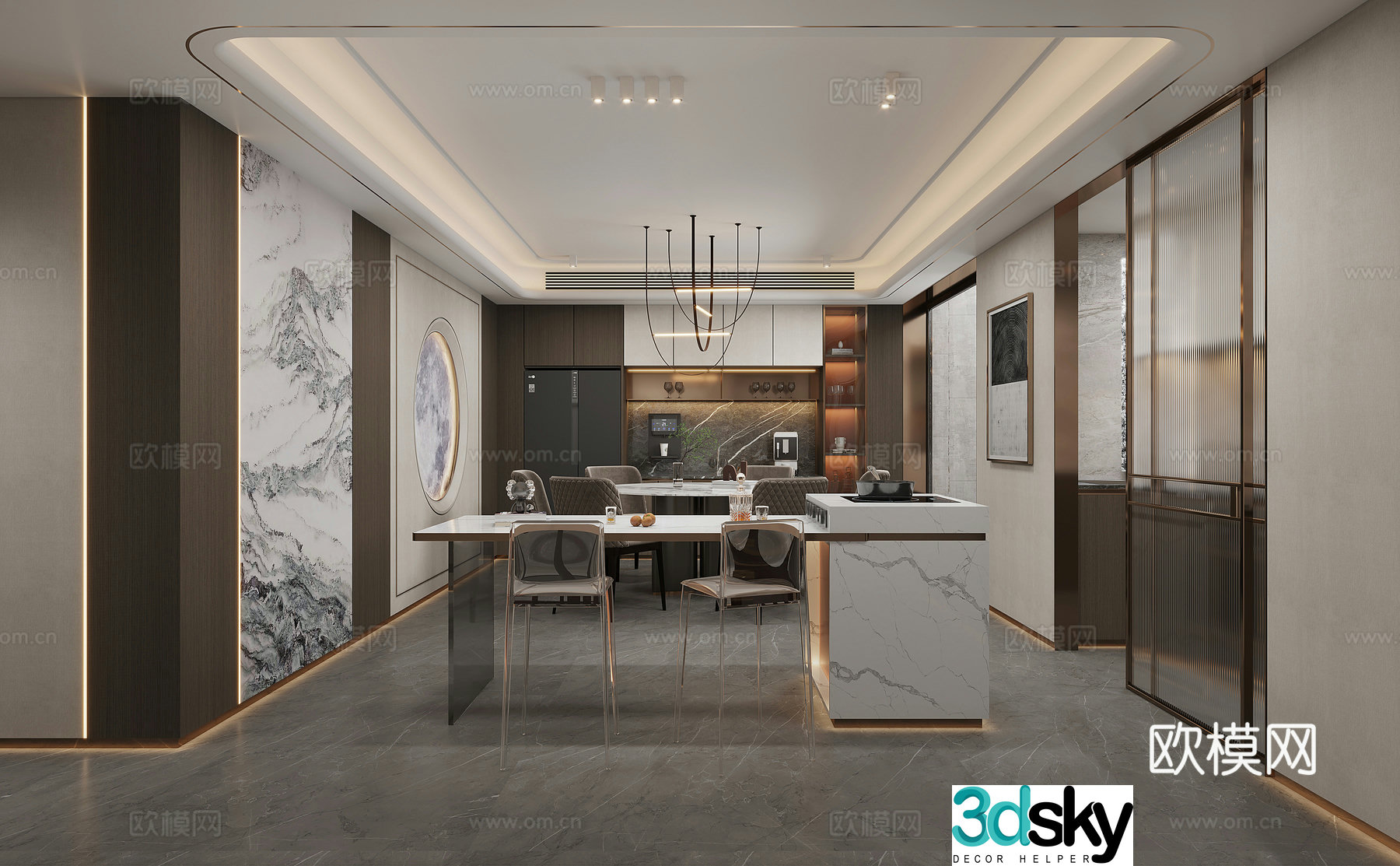 Modern restaurant 3d model