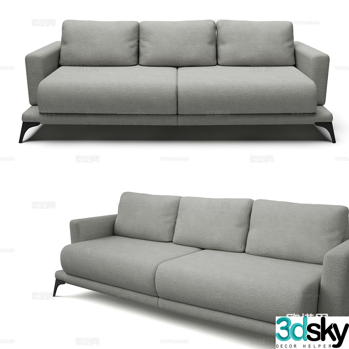 Modern simple double sofa Double sofa Simple sofa Living room sofa 3D model