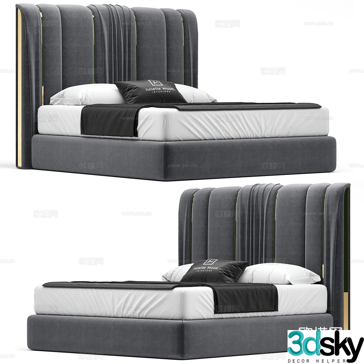 Double bed 3d model