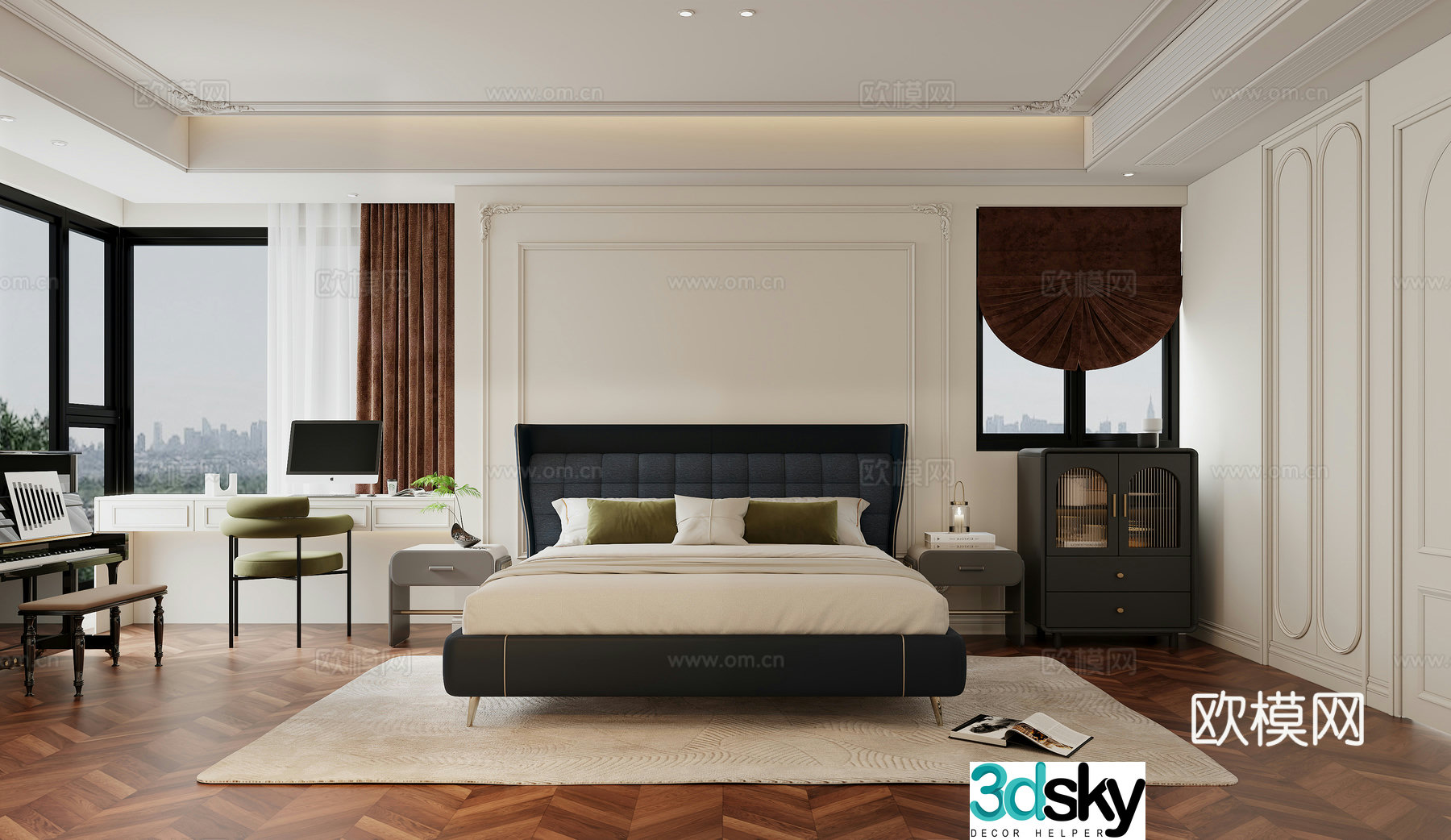 French modern bedroom 3d model