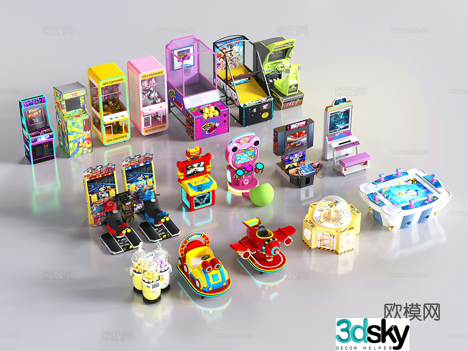 Modern claw machine game machine game hall entertainment equipment video game machine 3d model