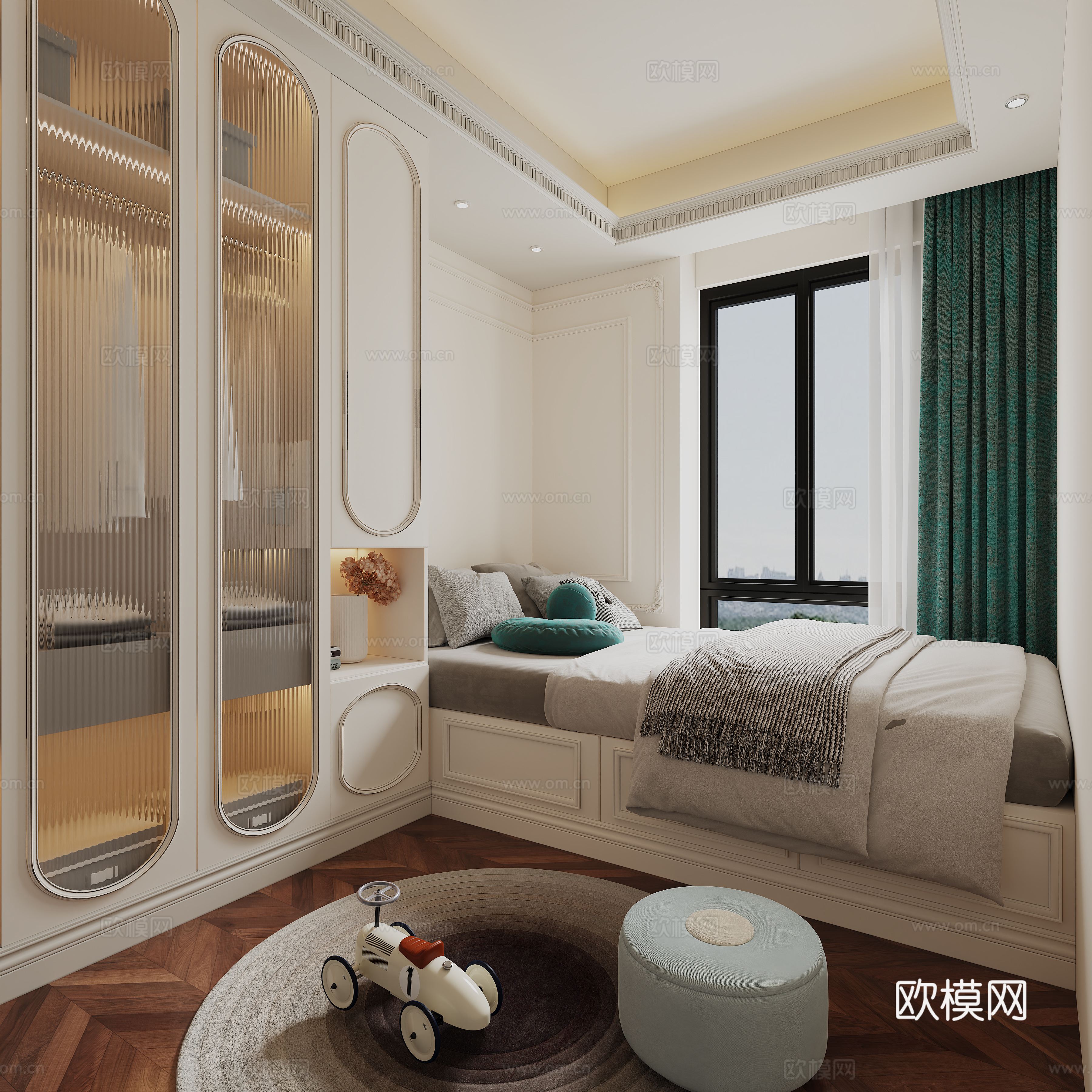French tatami bedroom 3d model