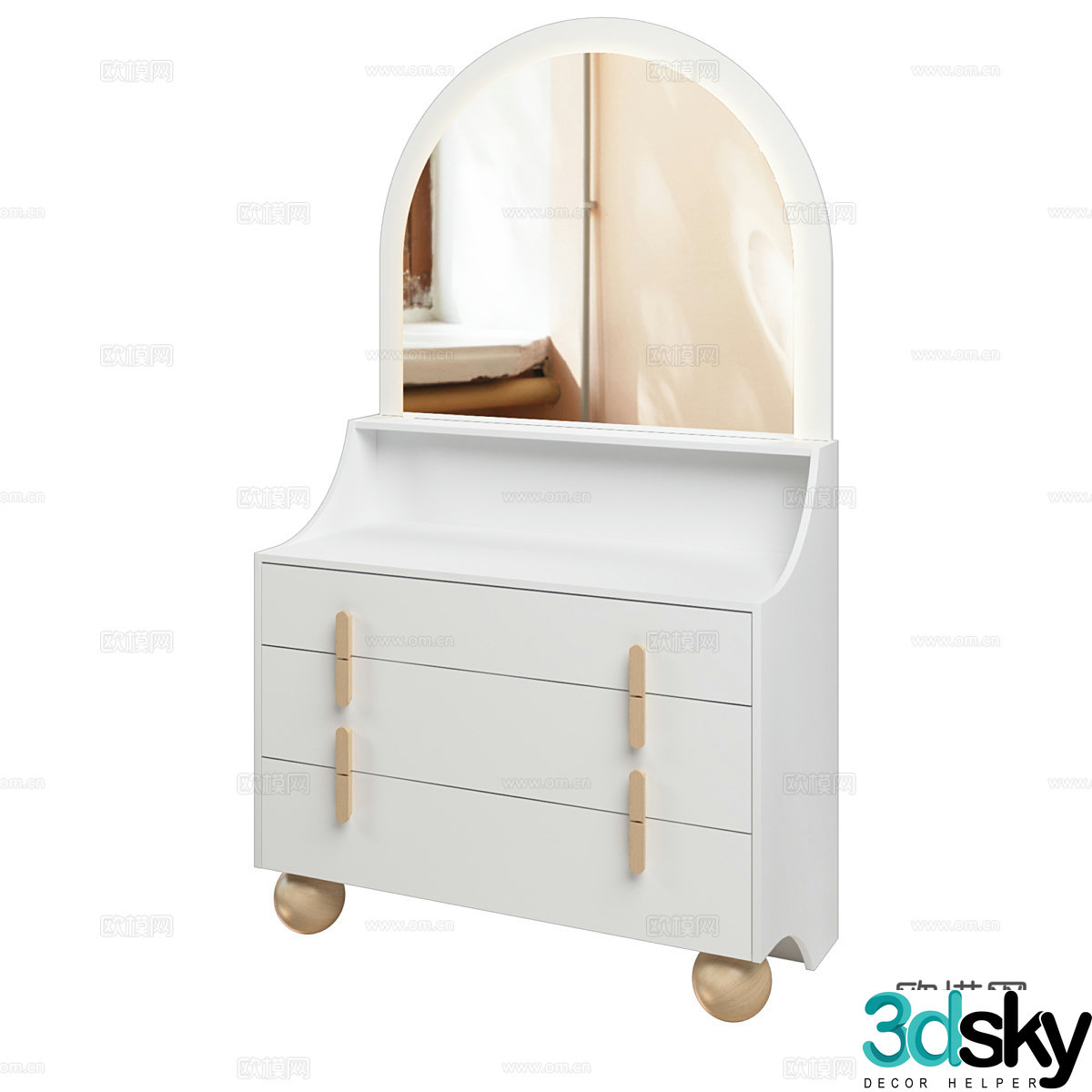 Nordic simple dressing table dressing table simple dressing table bedroom dressing table 3D model