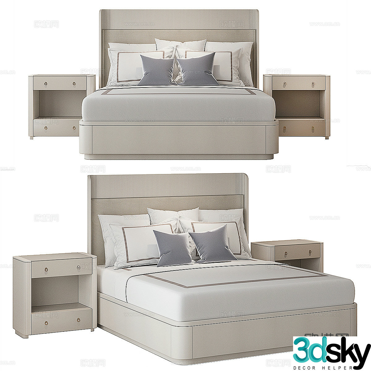 Double bed 3d model