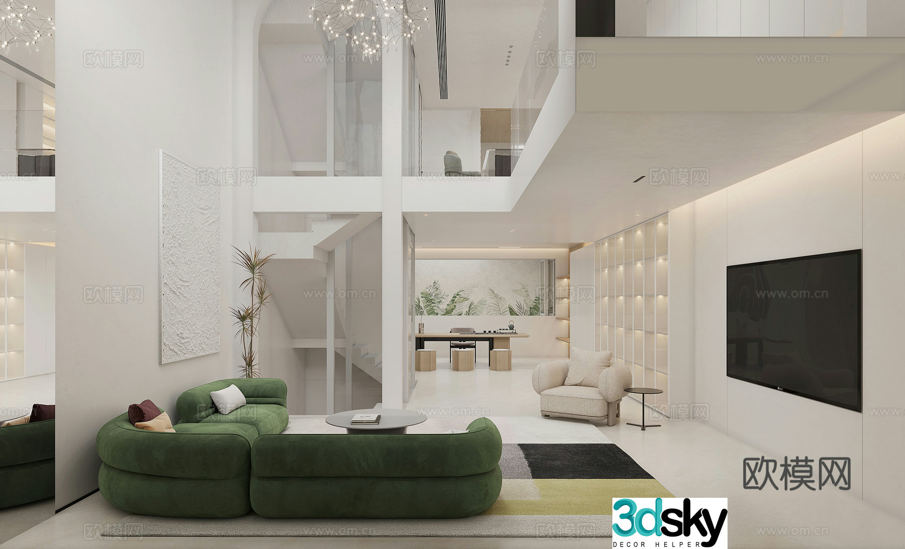 Modern living room 3d model