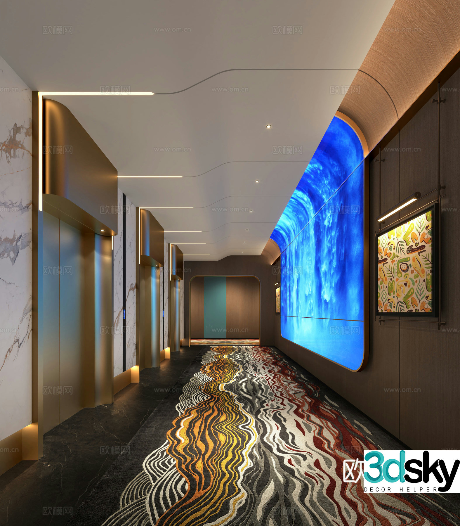 Modern hotel elevator hall Hotel elevator club elevator hall Club elevator hall Club elevator elevator elevator elevator elevator 3d model