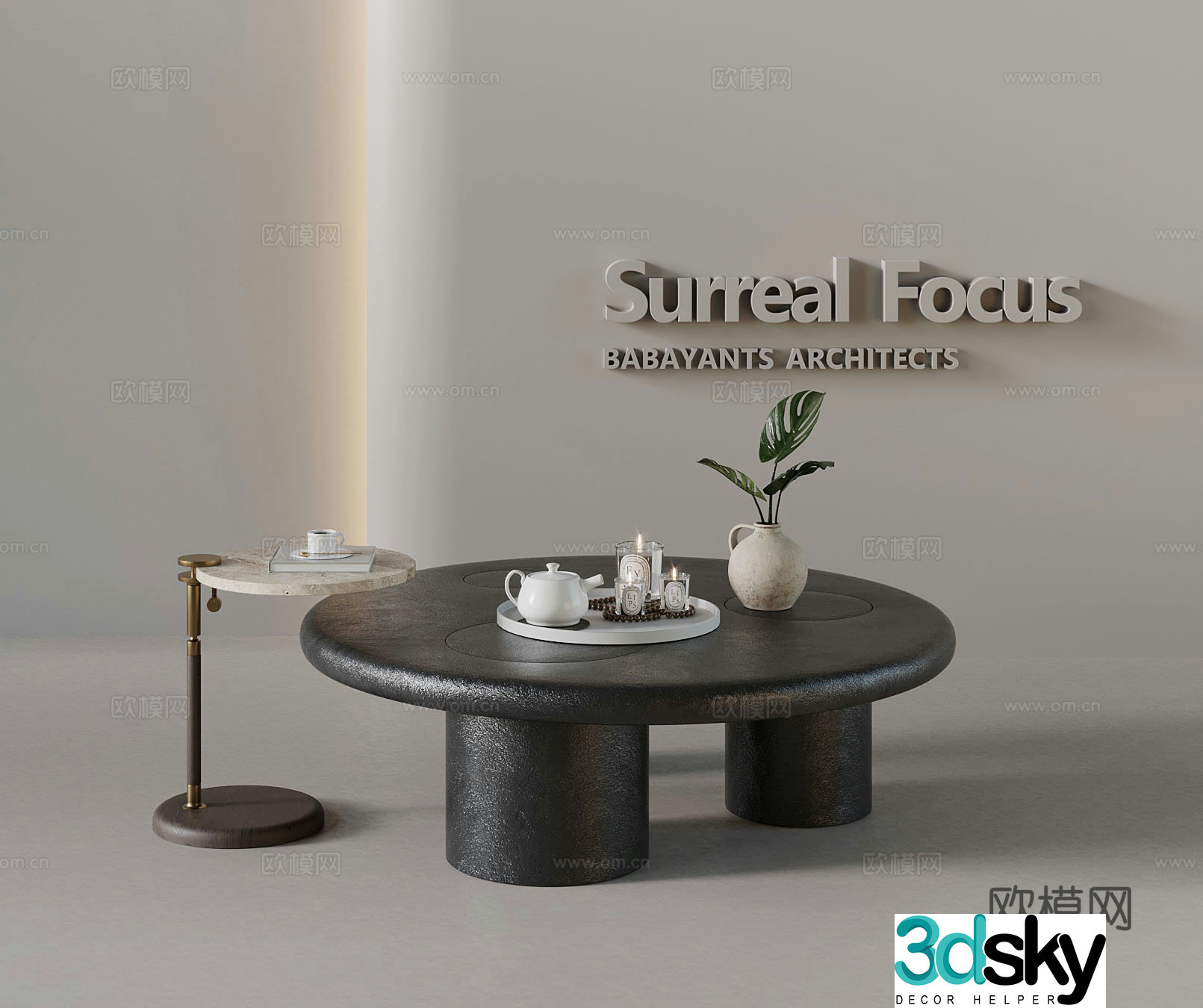 Middle-aged style coffee table ornament 3D model