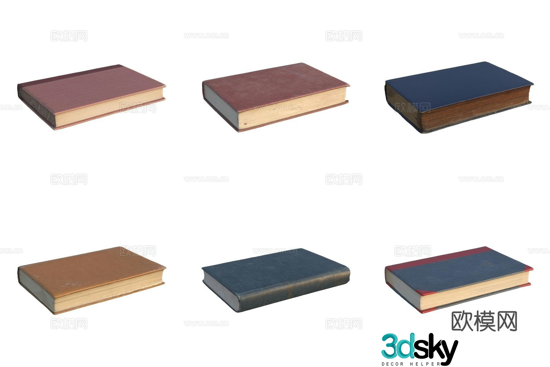 Books ancient books notebook 3d model