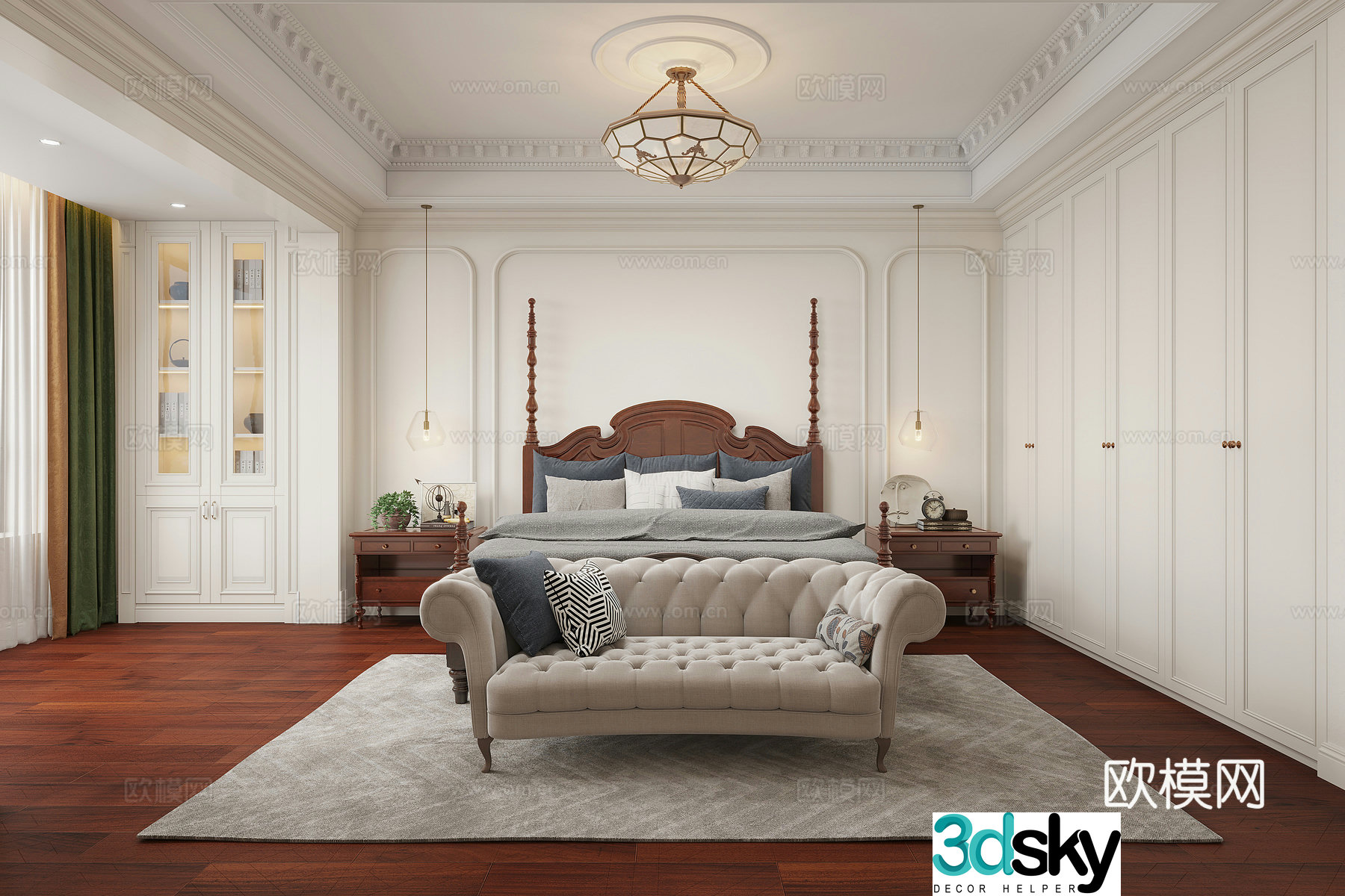 American bedroom 3d model