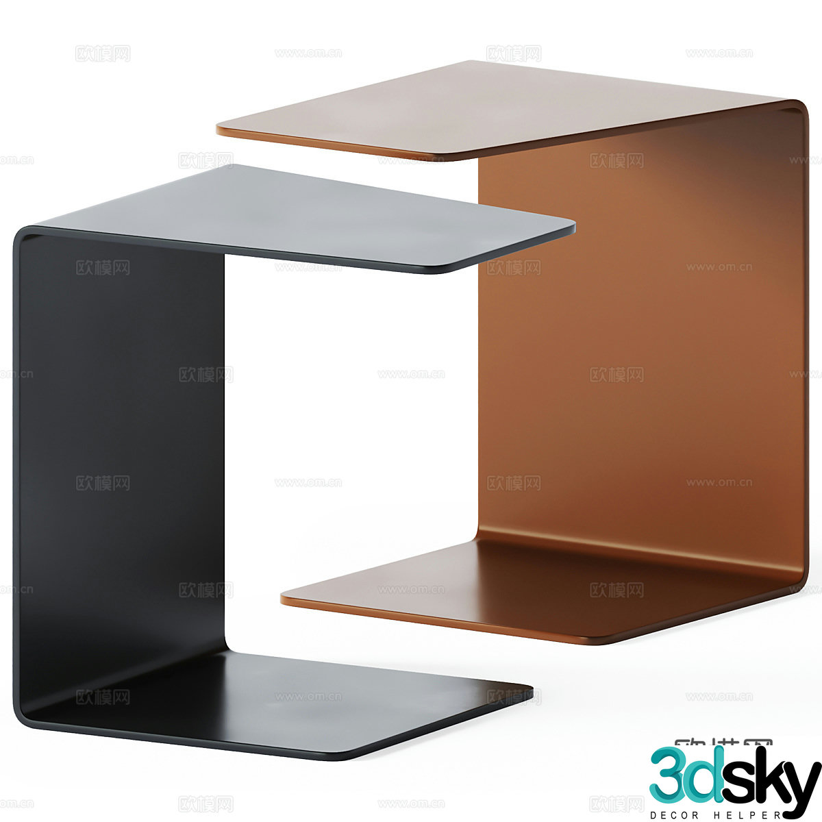 Modern light luxury side table 3D model