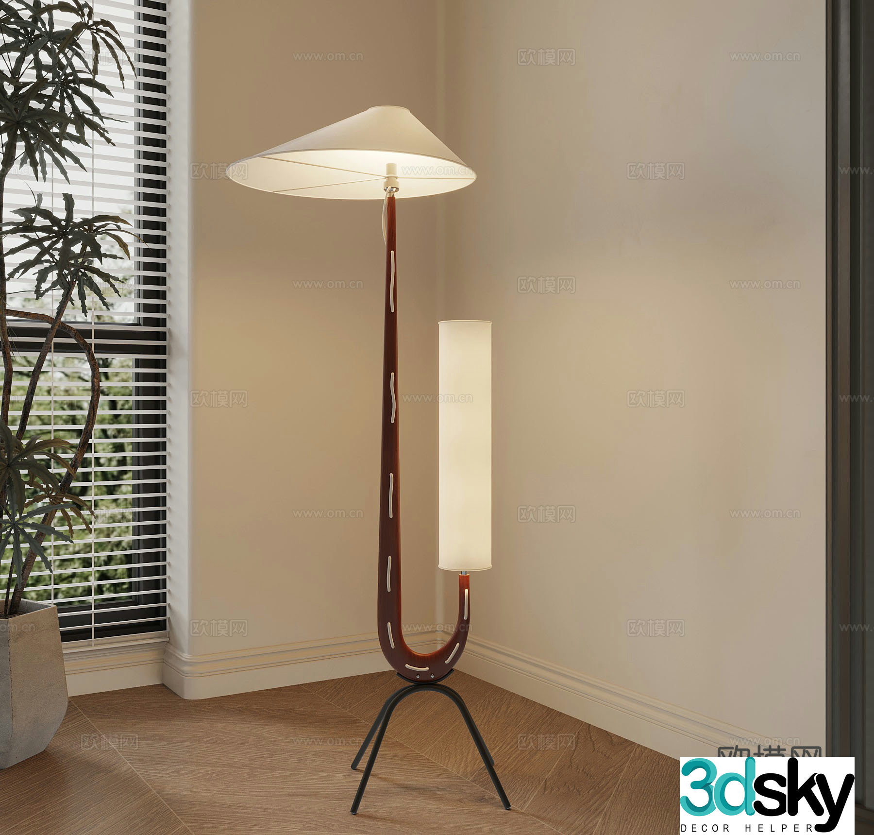 New Chinese floor lamp decorative lamp 3d model