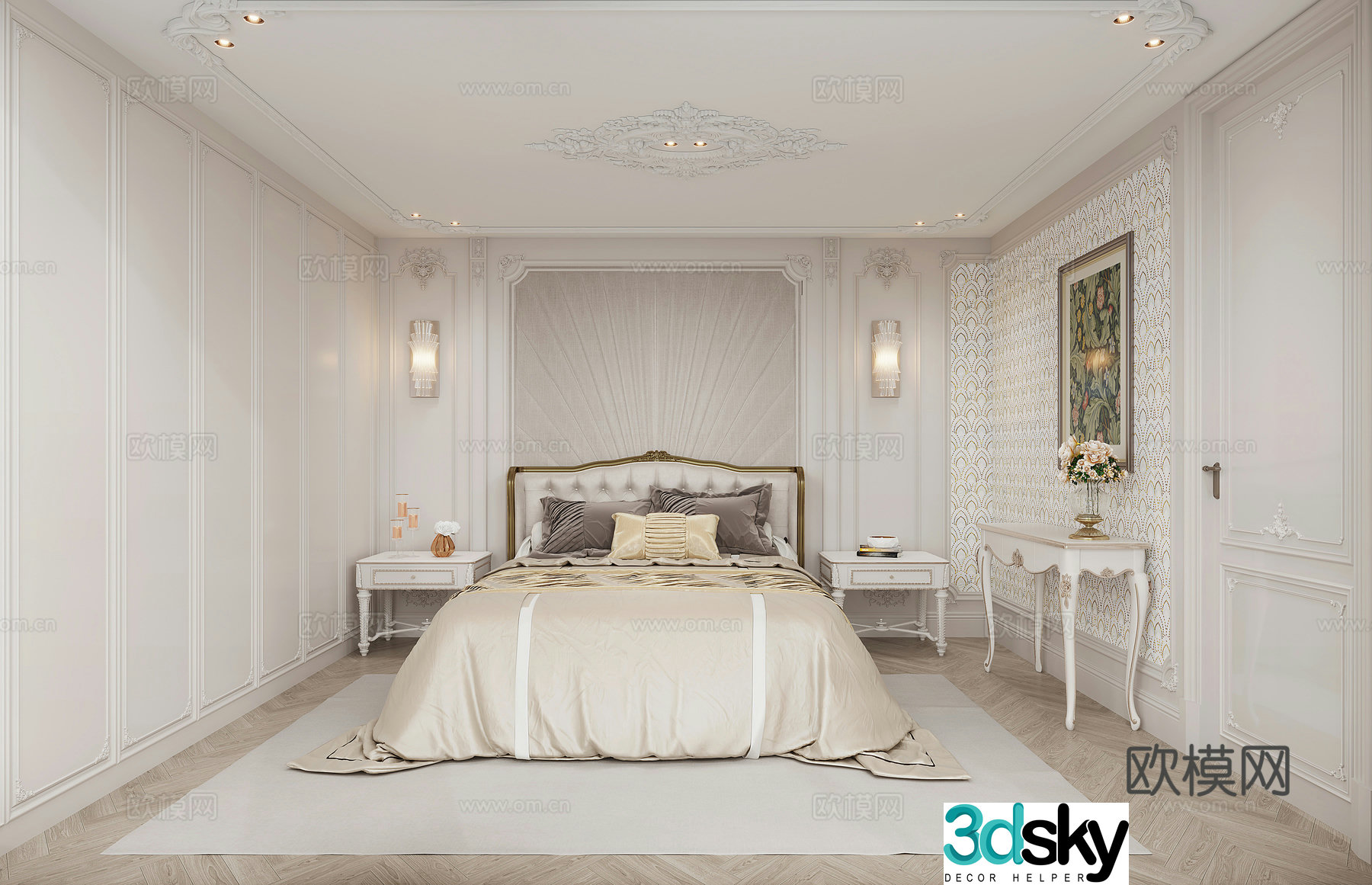 American bedroom 3d model