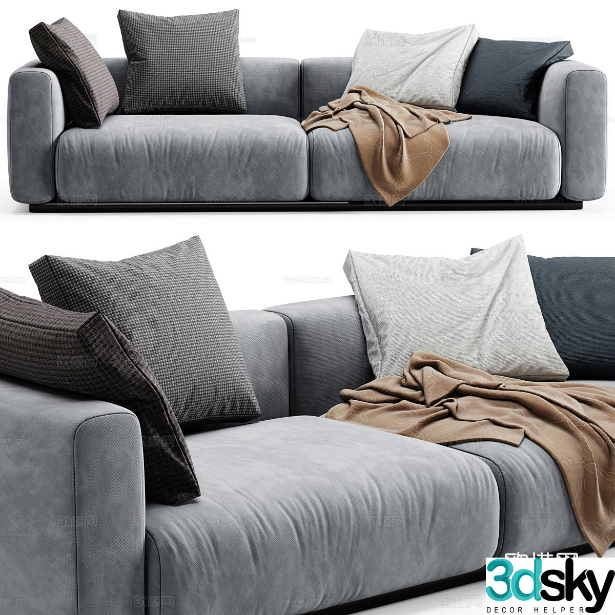 Three-person sofa 3d model