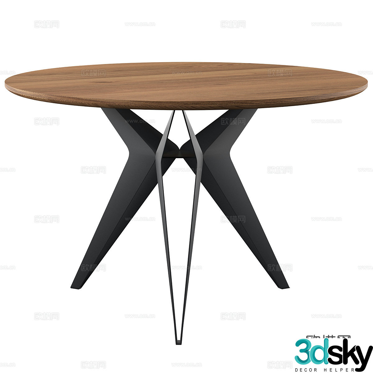 Modern Italian round dining table 3d model
