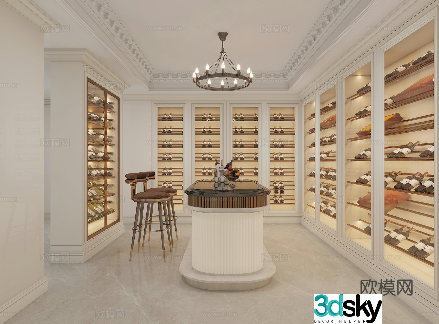 American wine cellar 3D model