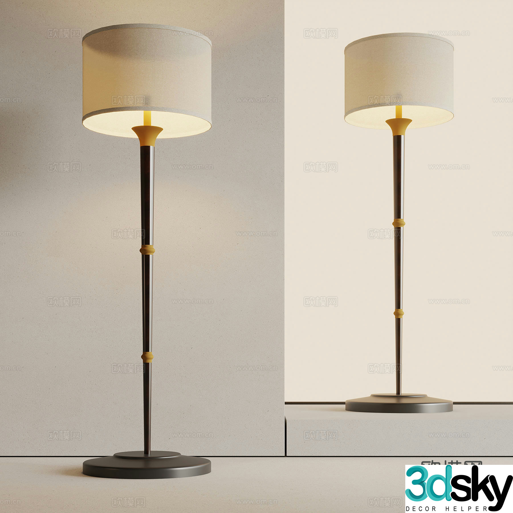 New Chinese floor lamp 3D model