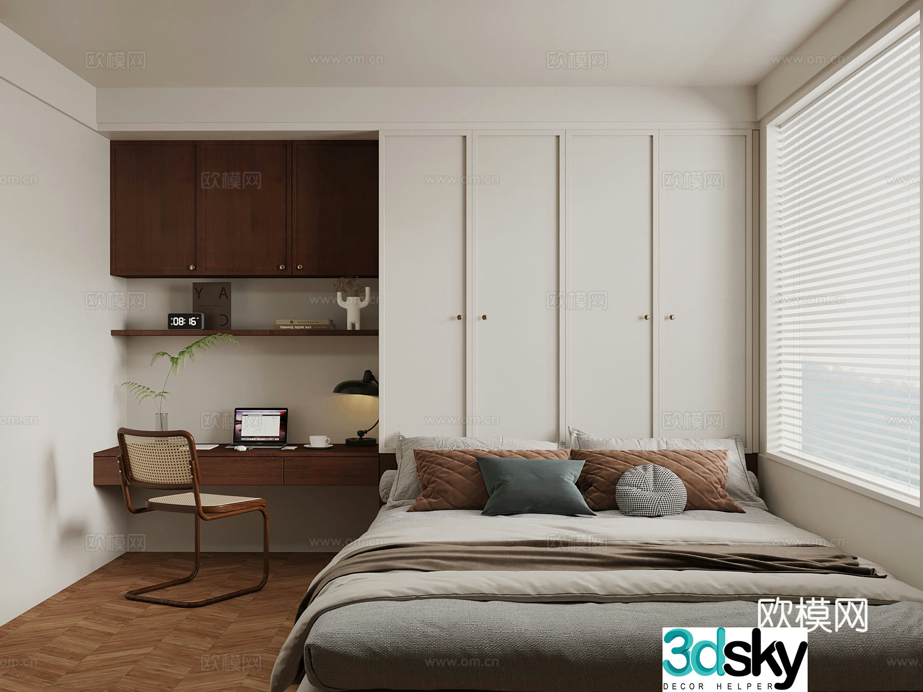 Middle-aged bedroom 3d model