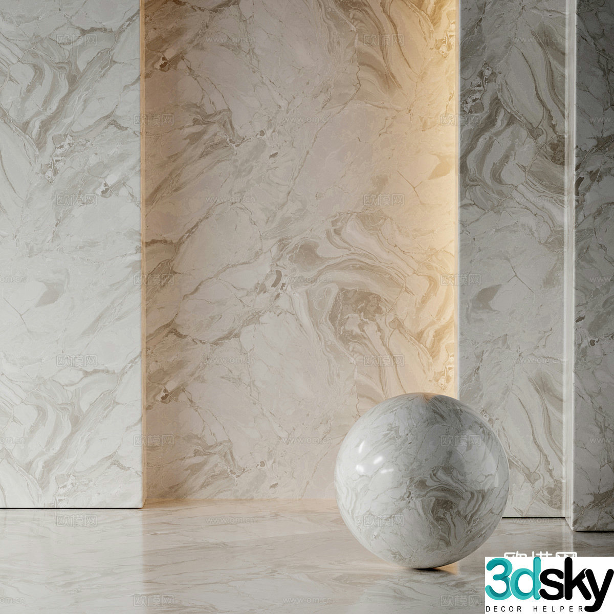 New Chinese marble 3D model