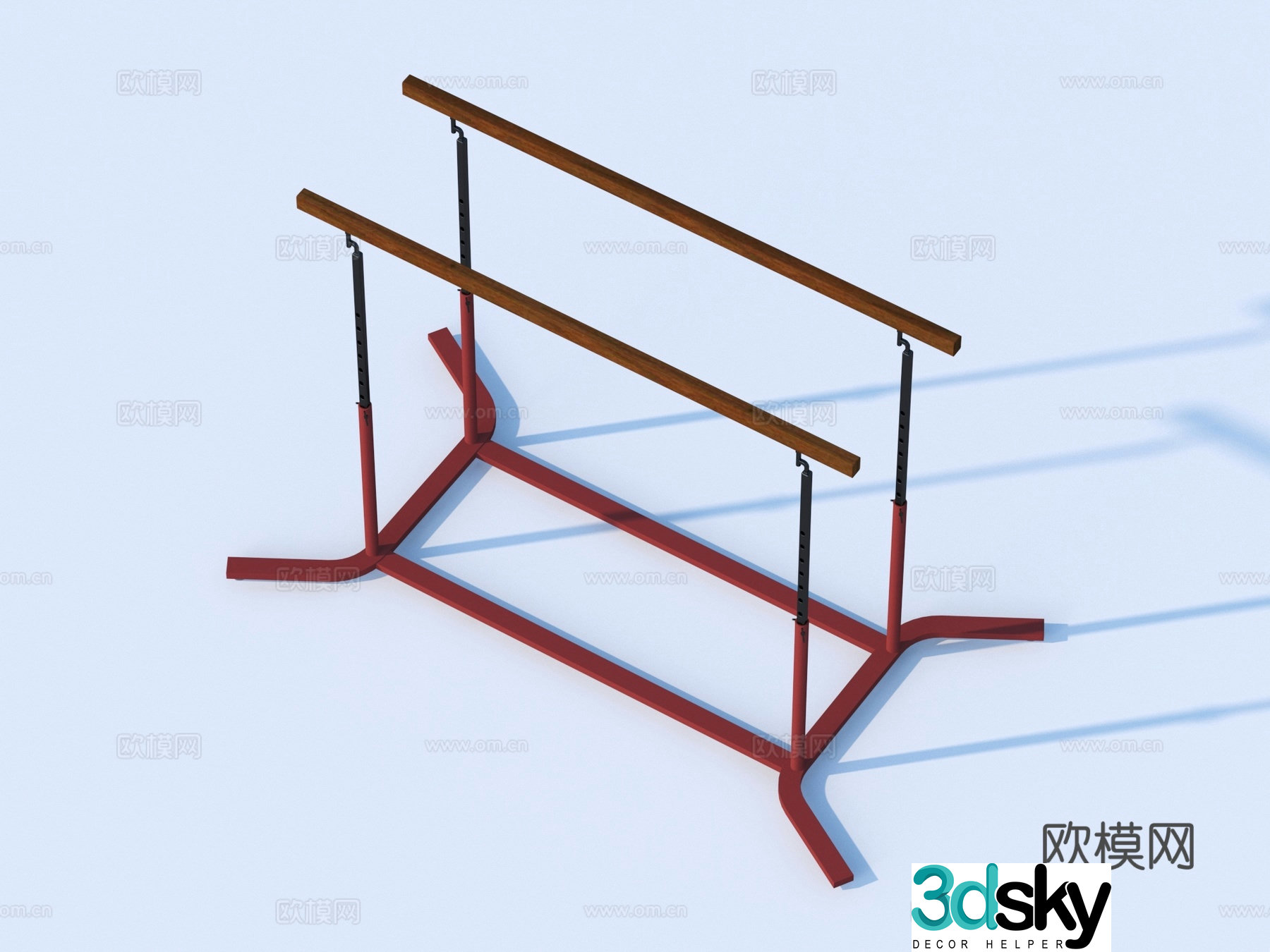 Parallel bars fitness equipment 3d model