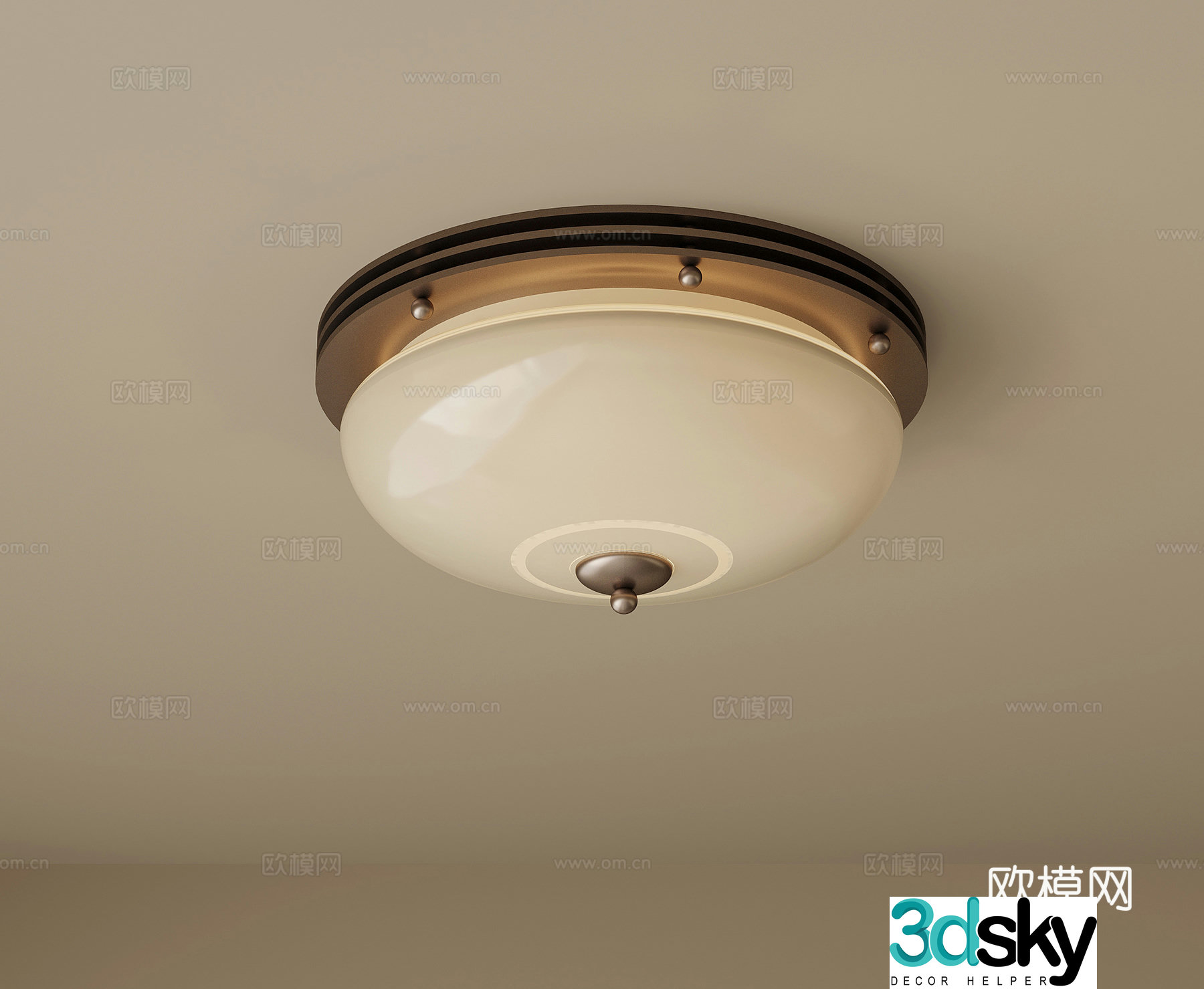 Middle-aged ceiling light 3D model