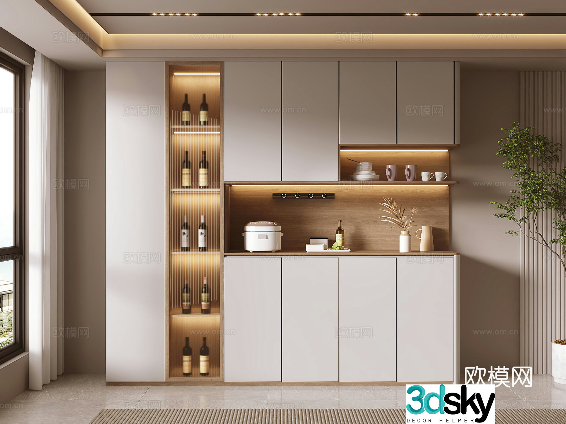 Creamy sideboard 3d model