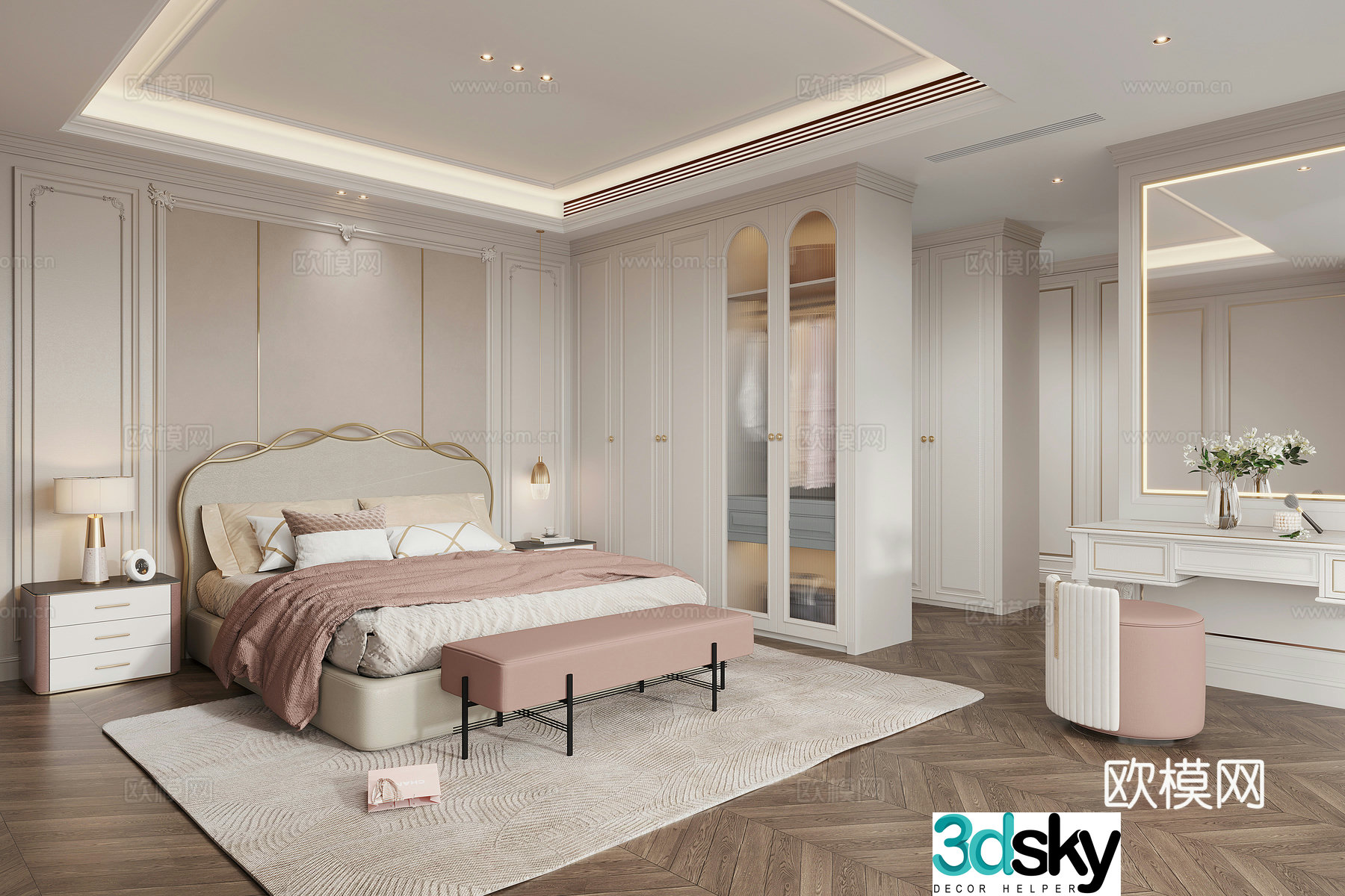 American bedroom 3d model
