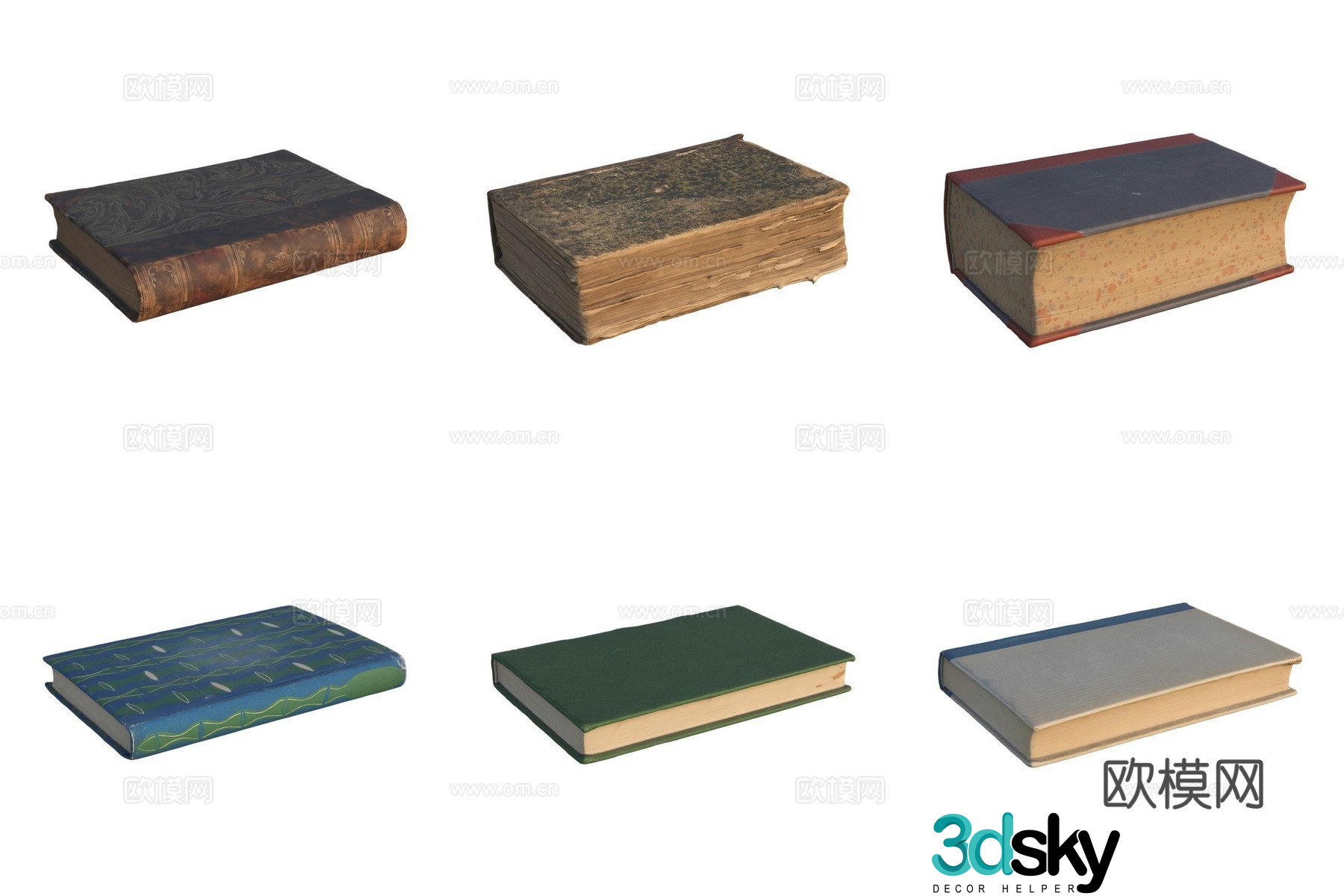 Books ancient books notebook 3d model