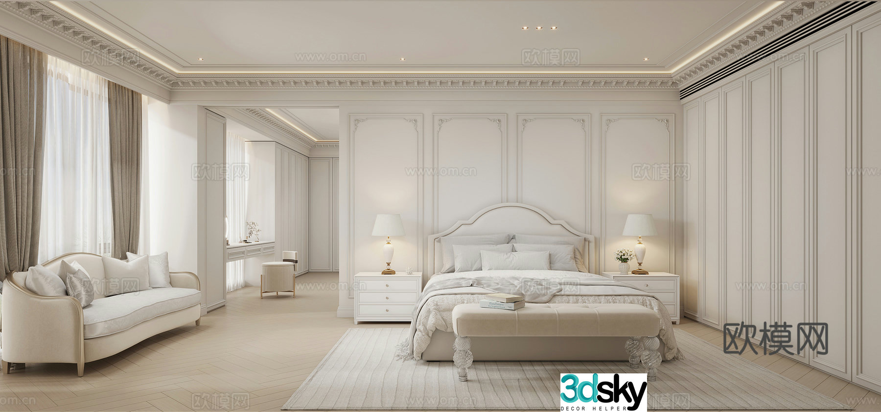 American bedroom 3d model