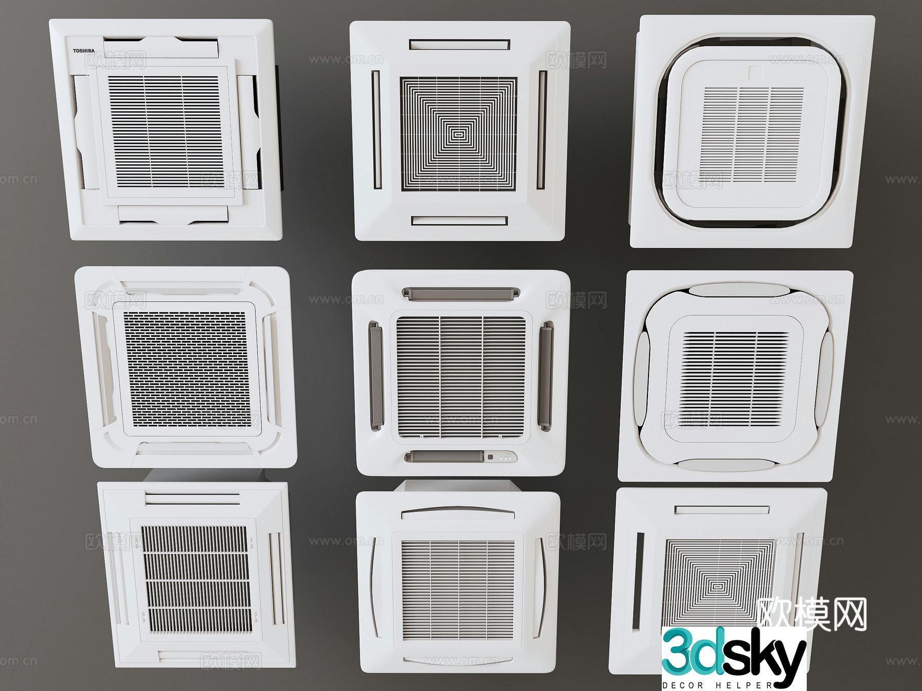Top air conditioner Top air conditioner Central air conditioner 3D model