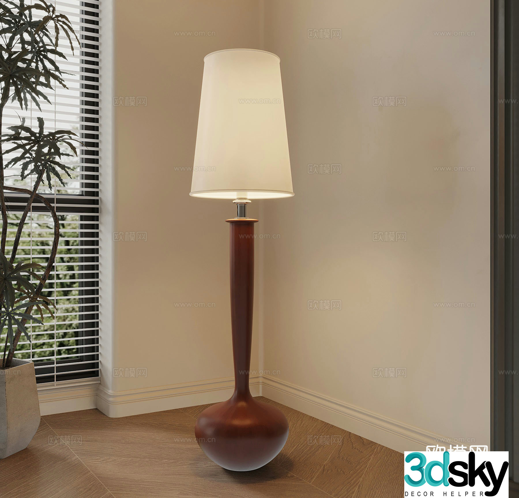 New Chinese floor lamp decorative lamp 3d model