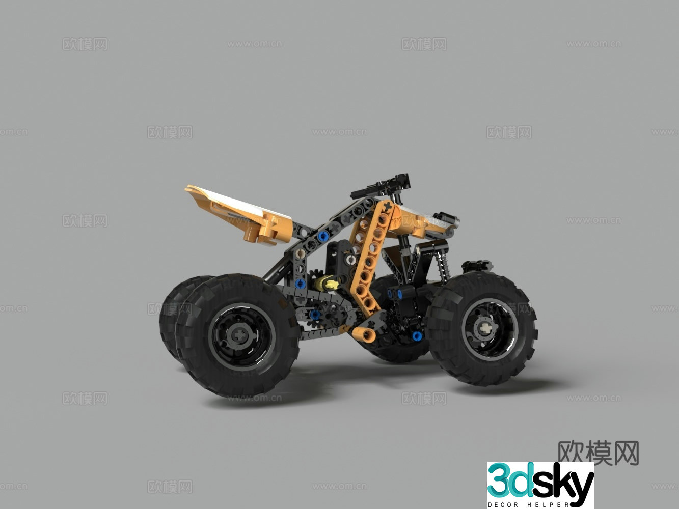 Modern toy car four-wheel drive 3d model