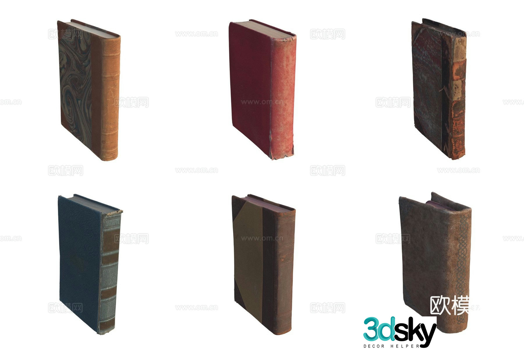Books ancient books notebook 3d model