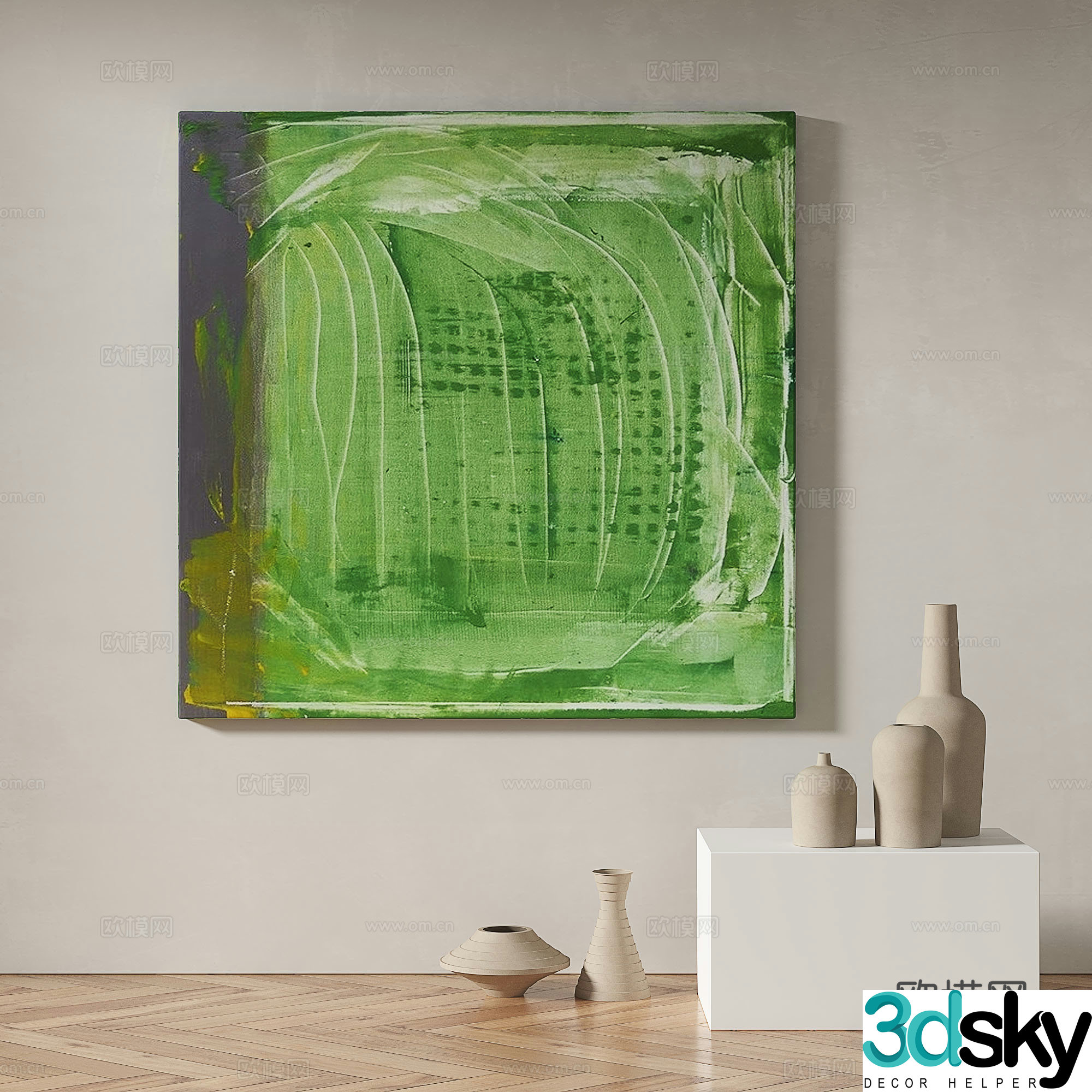 Modern minimalist abstract decorative painting 3d model