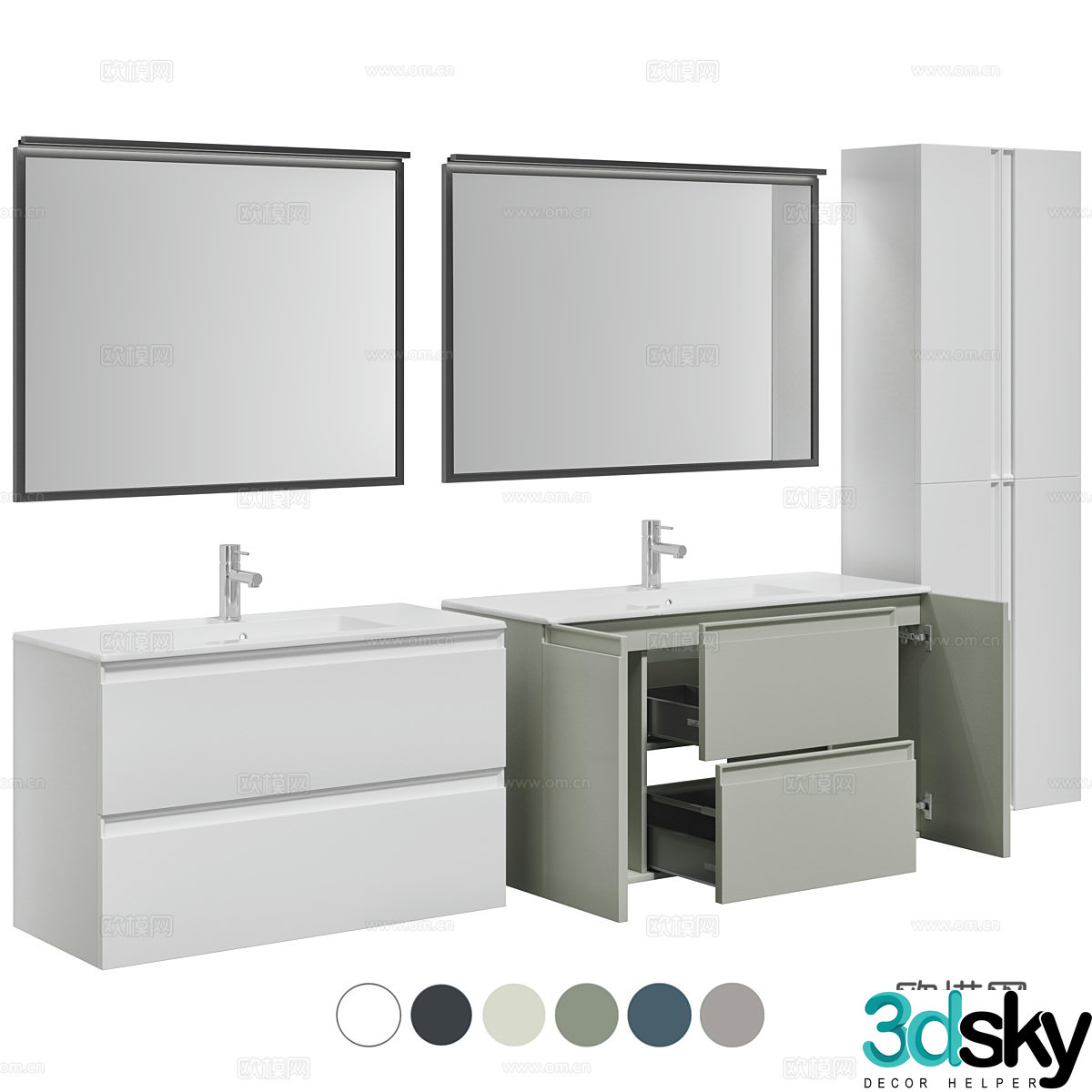 Washing vanity cabinet 3d model