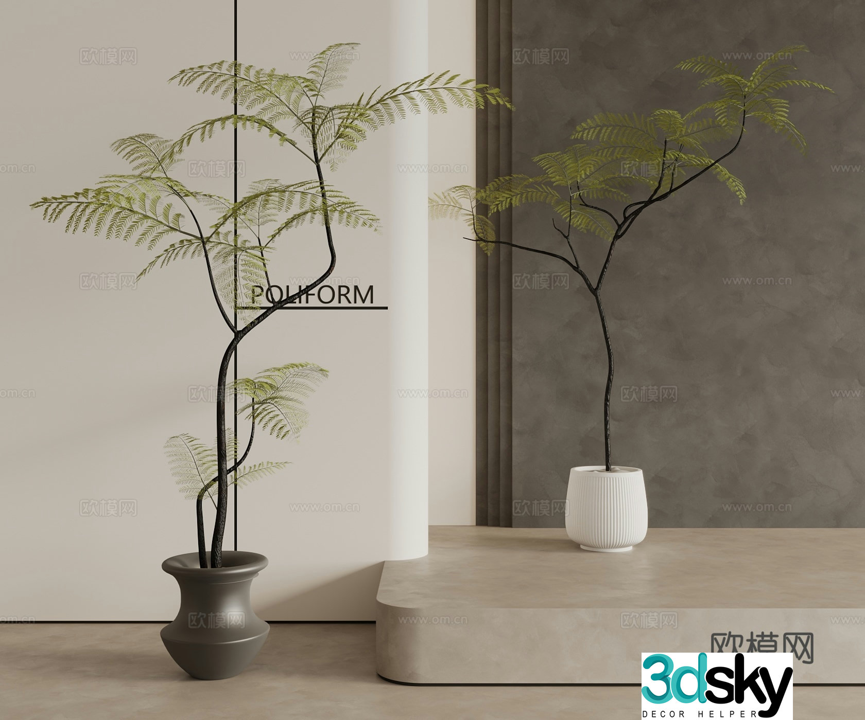 Modern Middle Style Plant 3D Model