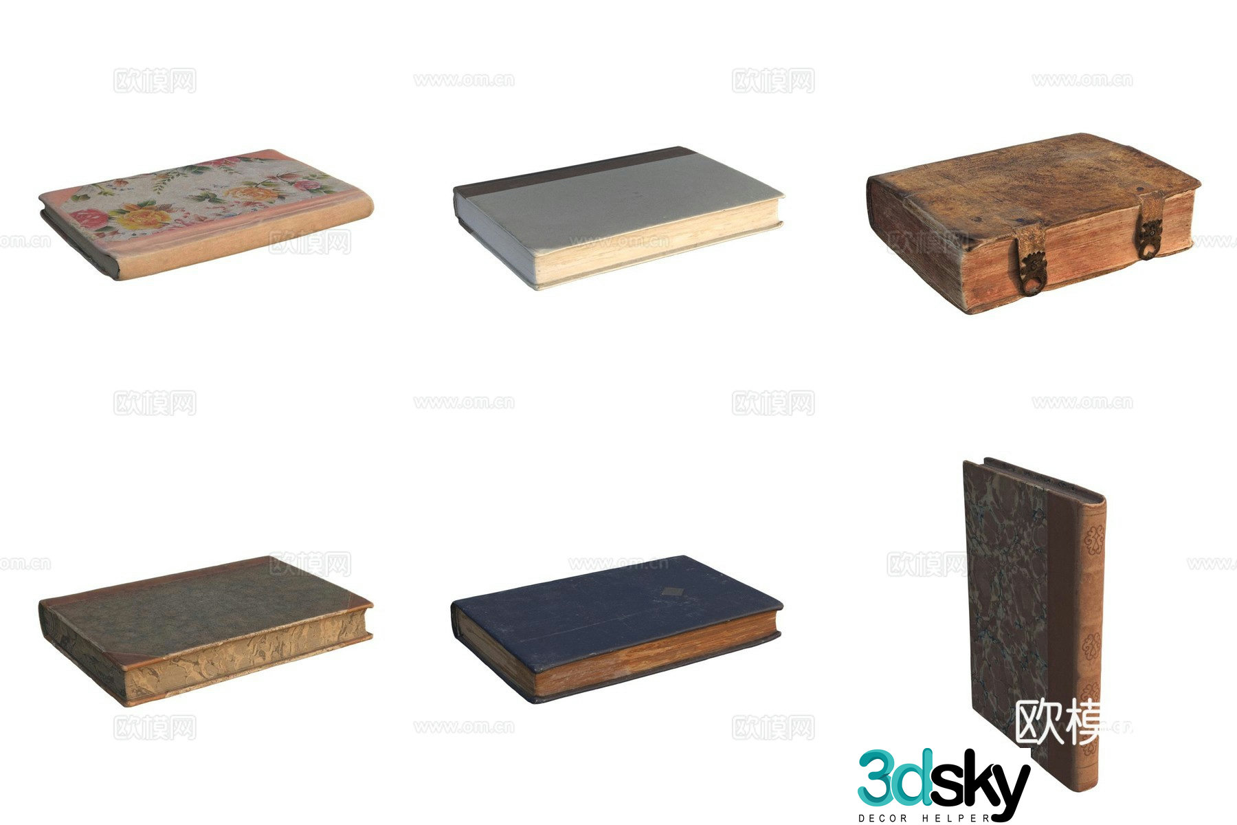 Books ancient books notebook 3d model