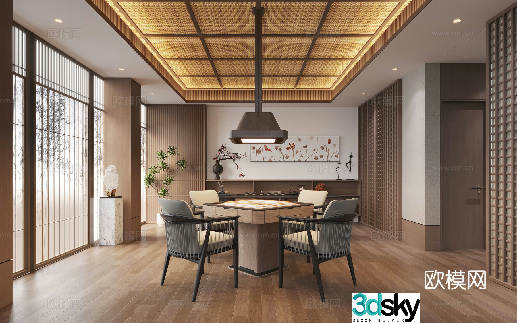 New Chinese chess and card room 3D model