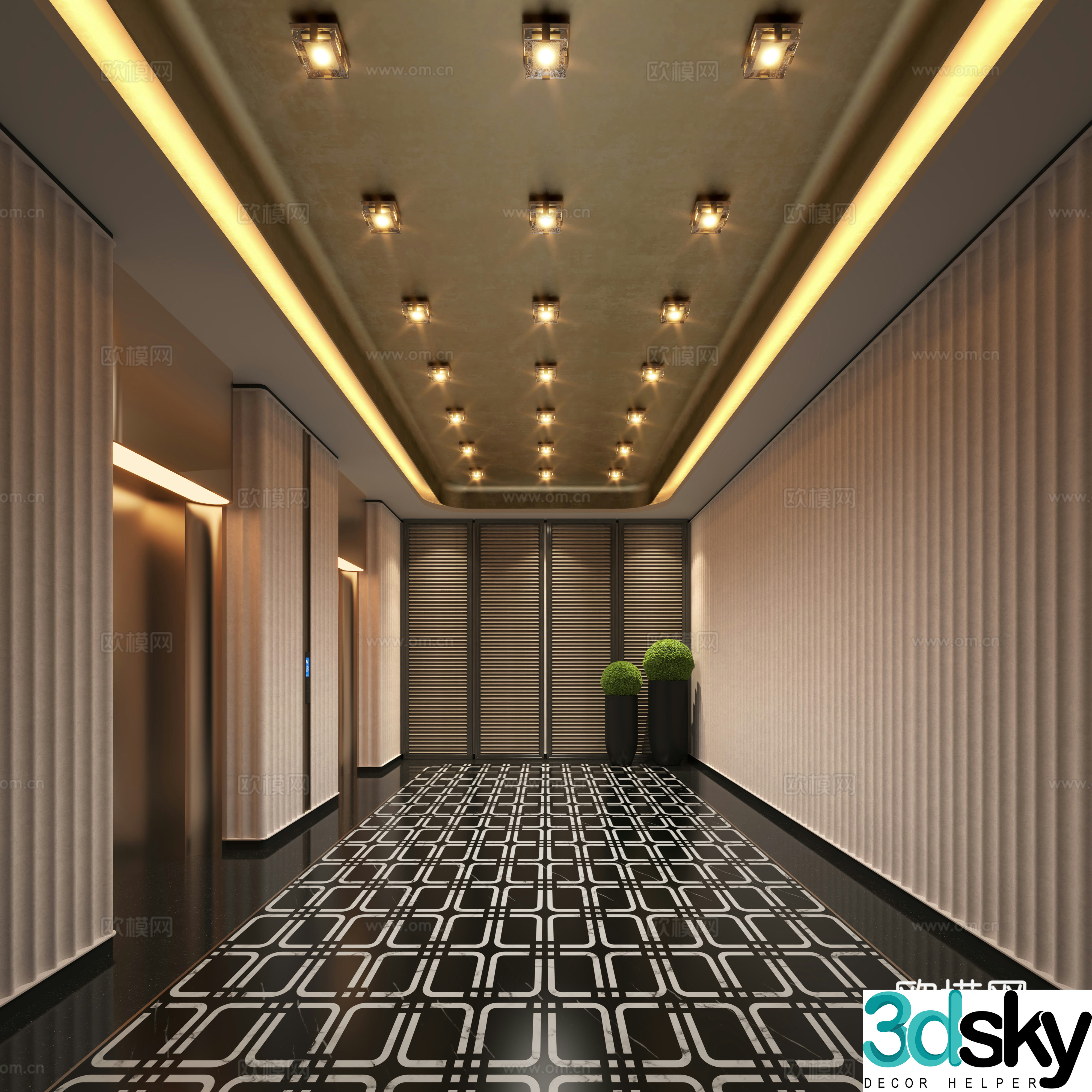 Modern hotel elevator hall Hotel elevator club elevator hall Club elevator hall Club elevator elevator elevator elevator elevator 3d model