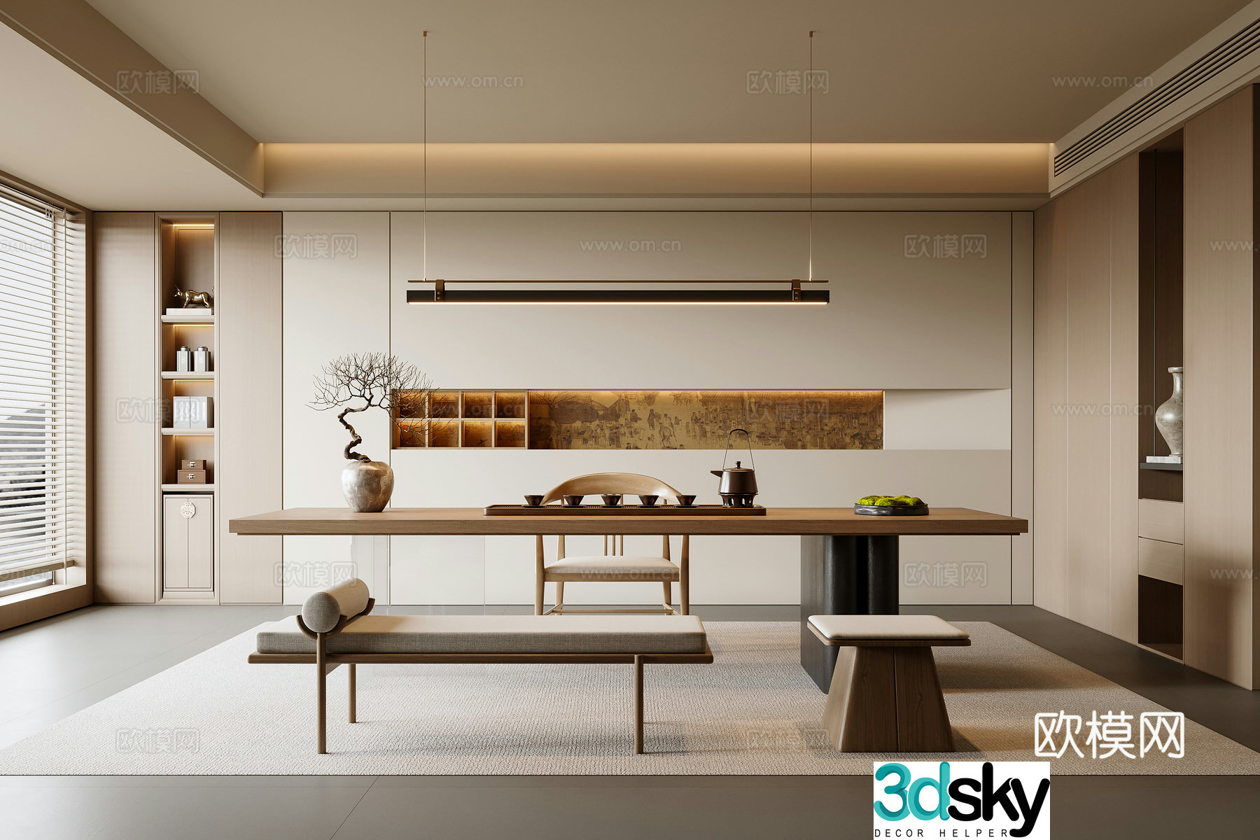 New Chinese tea room 3D model