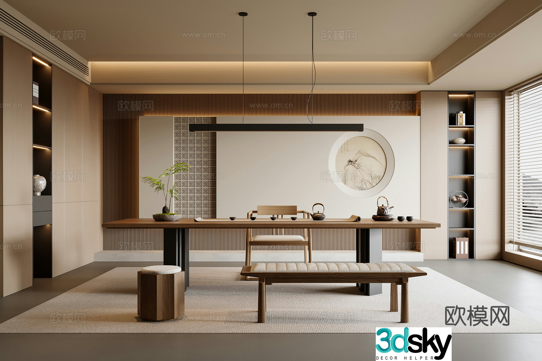 New Chinese tea room 3D model