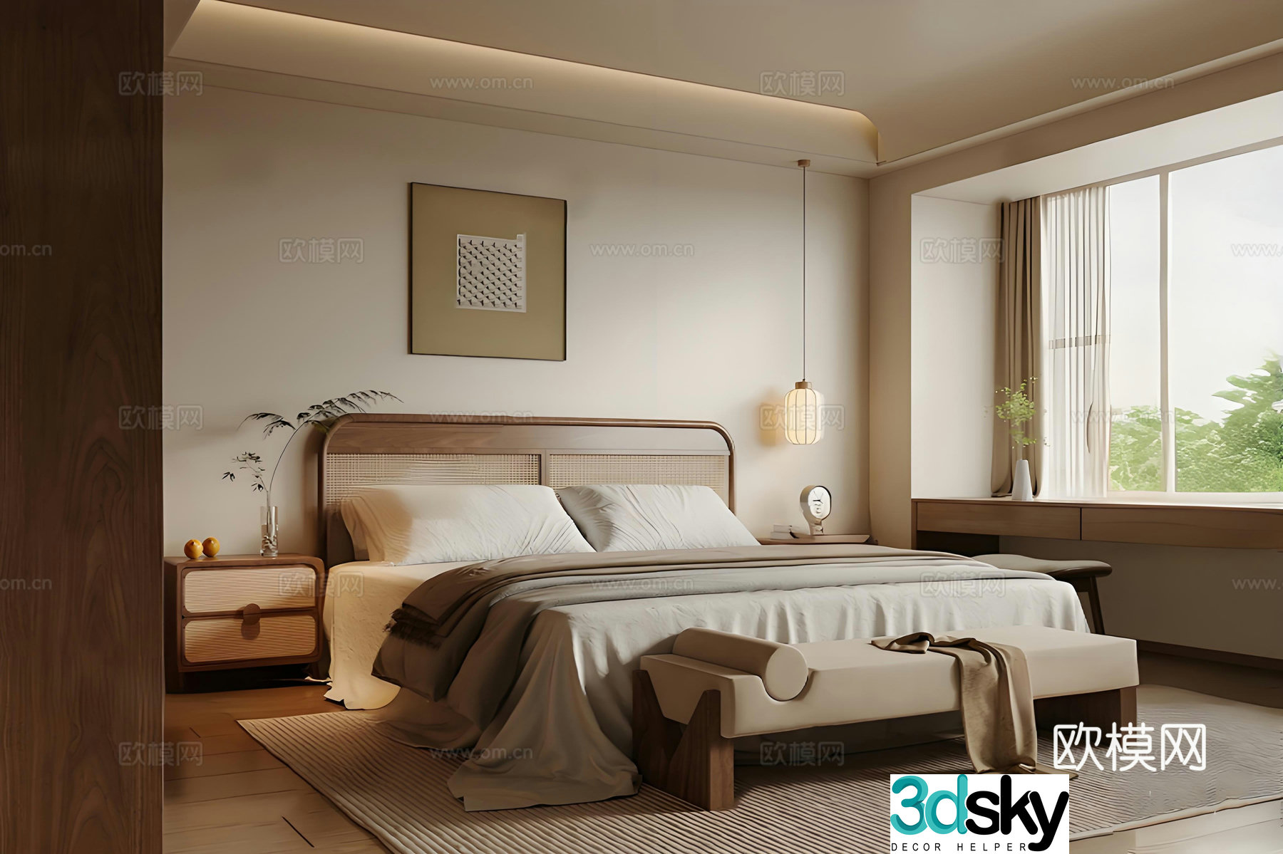 Middle-aged bedroom 3d model