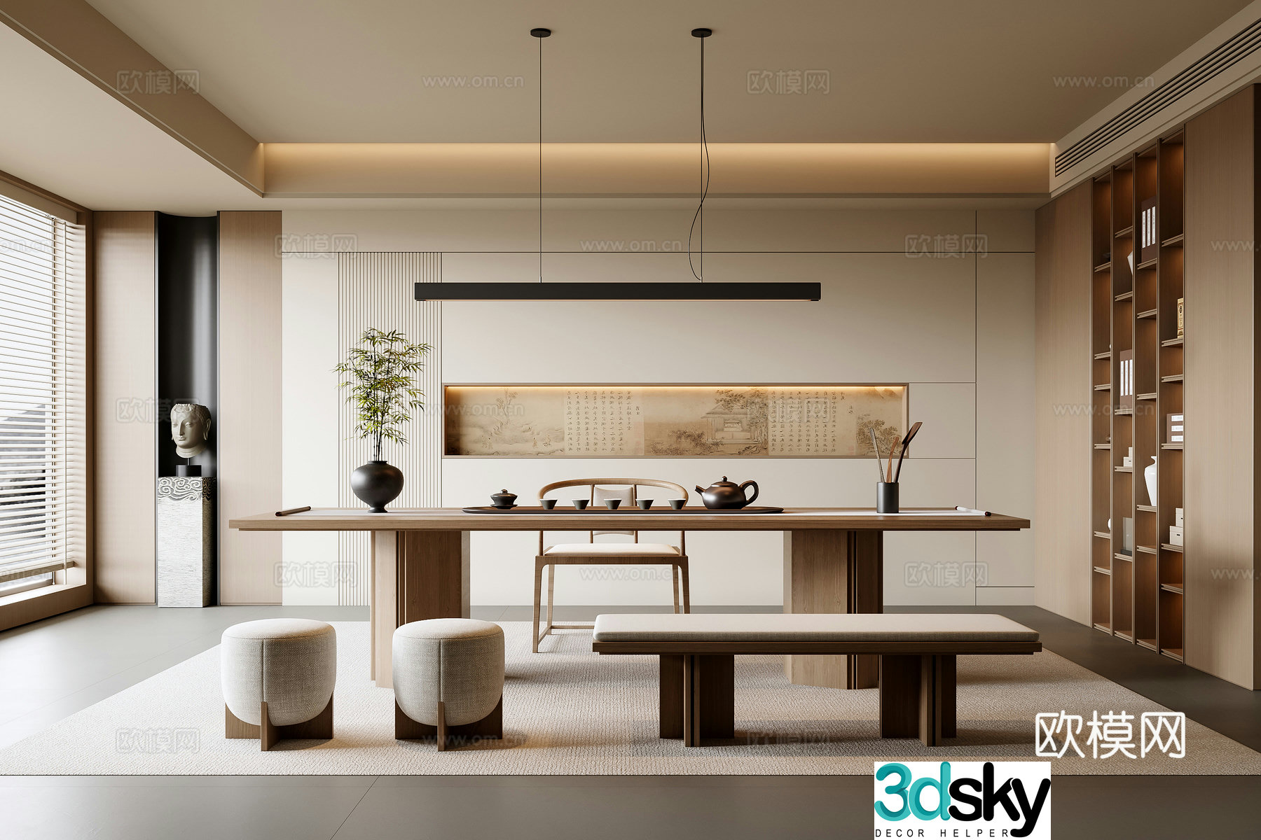 New Chinese tea room 3D model