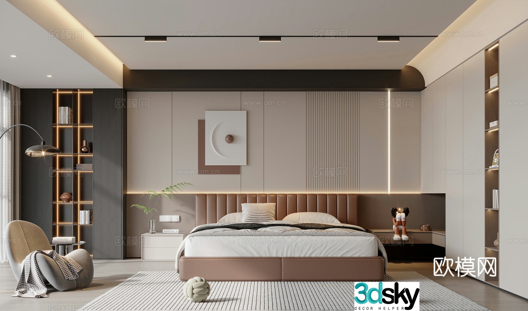 Modern home bedroom 3d model