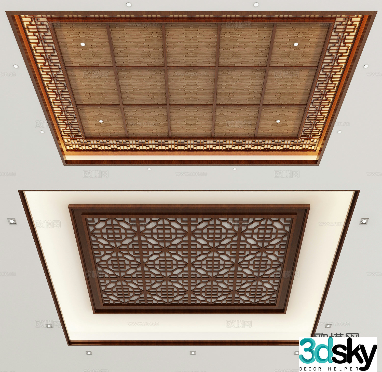 New Chinese style ceiling 3D model