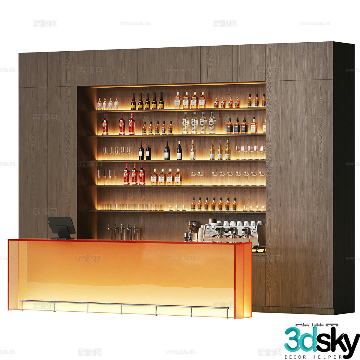 New Chinese style bar 3D model