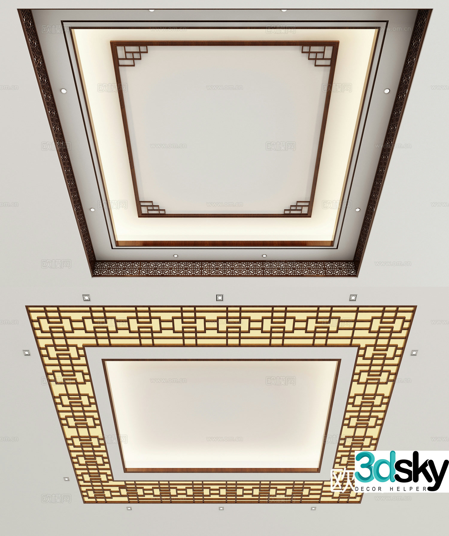 New Chinese style ceiling 3D model