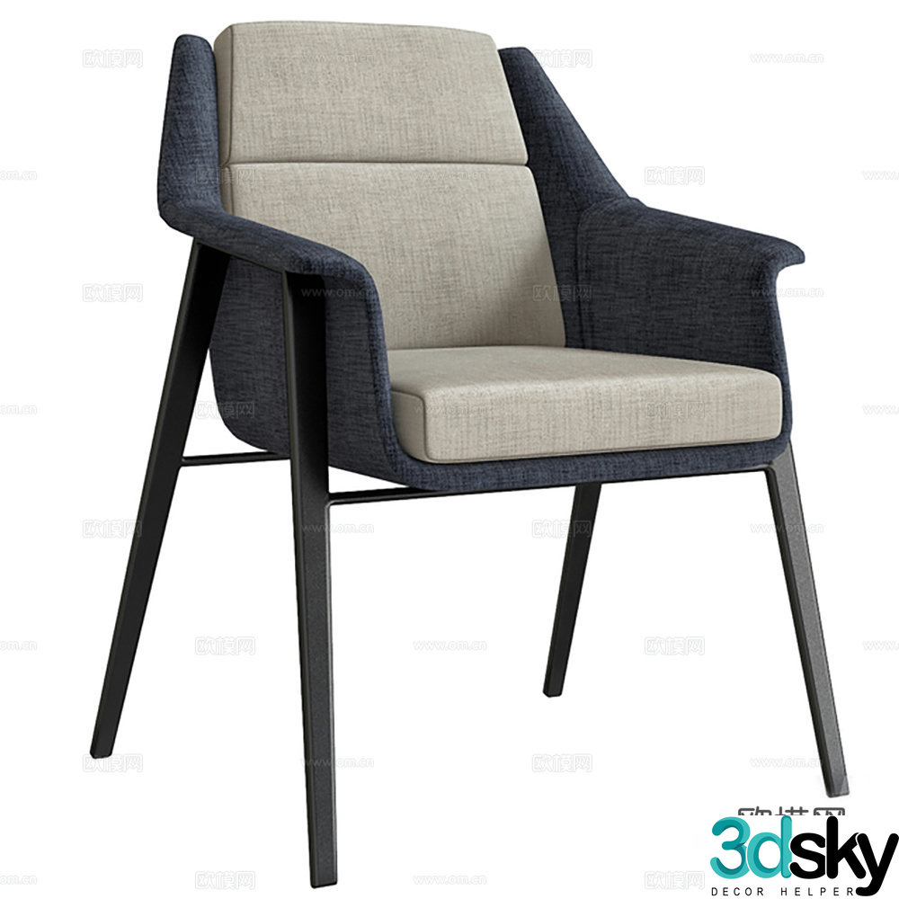 Single chair seat dining chair leisure chair 3d model