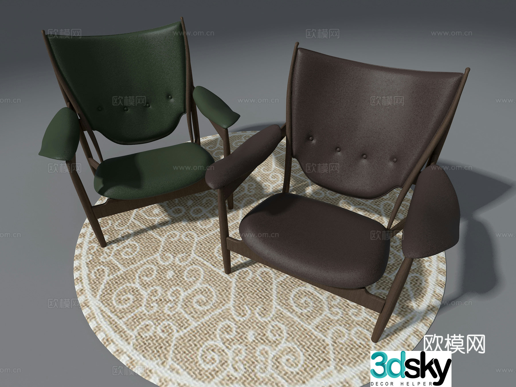 Leather leisure chair 3d model